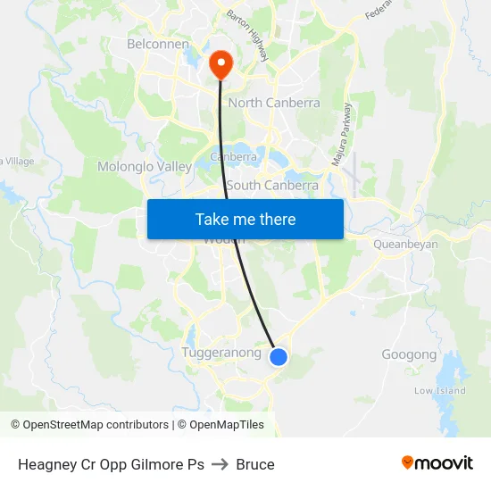 Heagney Cr Opp Gilmore Ps to Bruce map