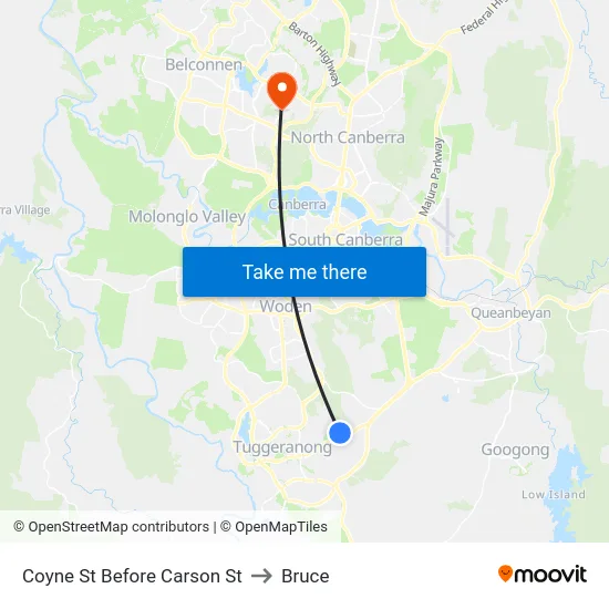 Coyne St Before Carson St to Bruce map