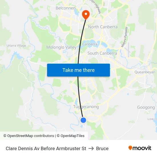 Clare Dennis Av Before Armbruster St to Bruce map