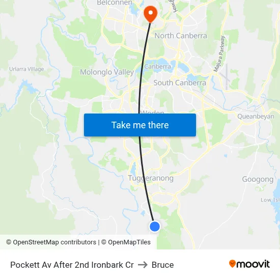 Pockett Av After 2nd Ironbark Cr to Bruce map