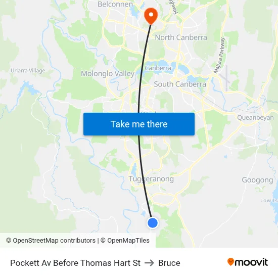 Pockett Av Before Thomas Hart St to Bruce map