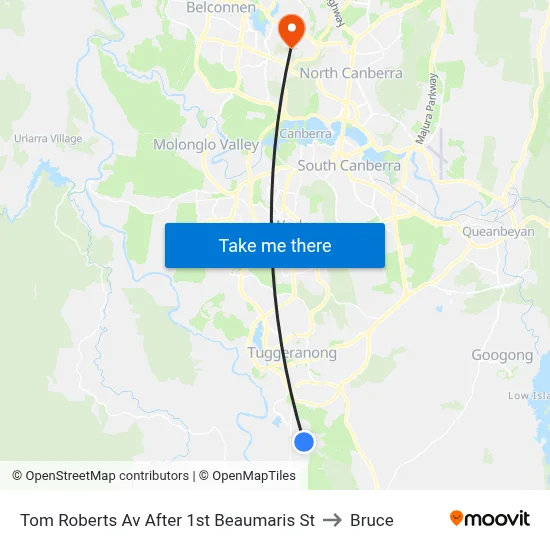 Tom Roberts Av After 1st Beaumaris St to Bruce map
