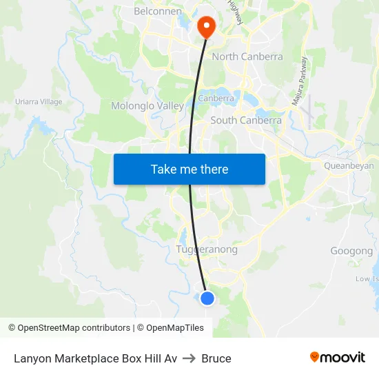 Lanyon Marketplace Box Hill Av to Bruce map
