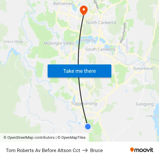 Tom Roberts Av Before Altson Cct to Bruce map