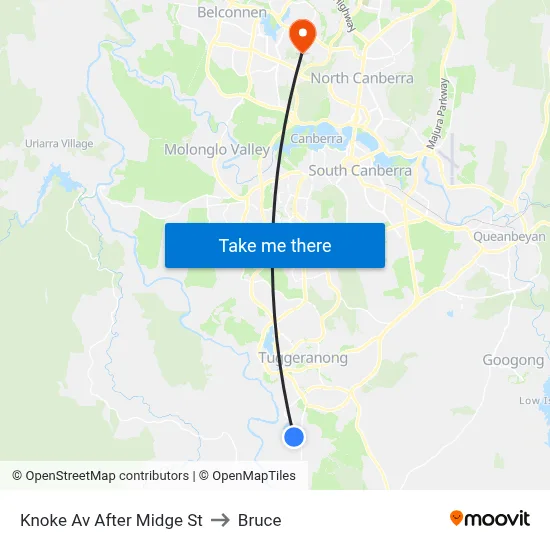 Knoke Av After Midge St to Bruce map