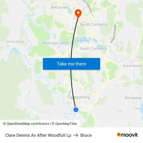 Clare Dennis Av After Woodfull Lp to Bruce map