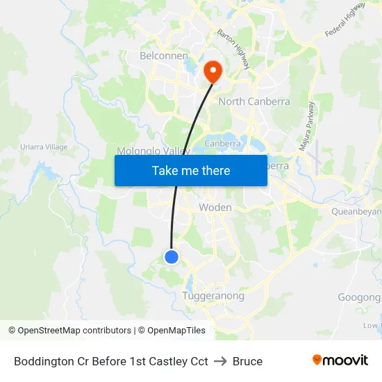 Boddington Cr Before 1st Castley Cct to Bruce map