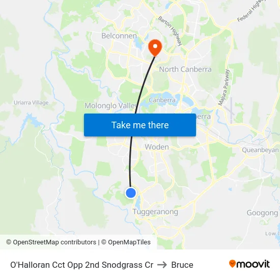 O'Halloran Cct Opp 2nd Snodgrass Cr to Bruce map