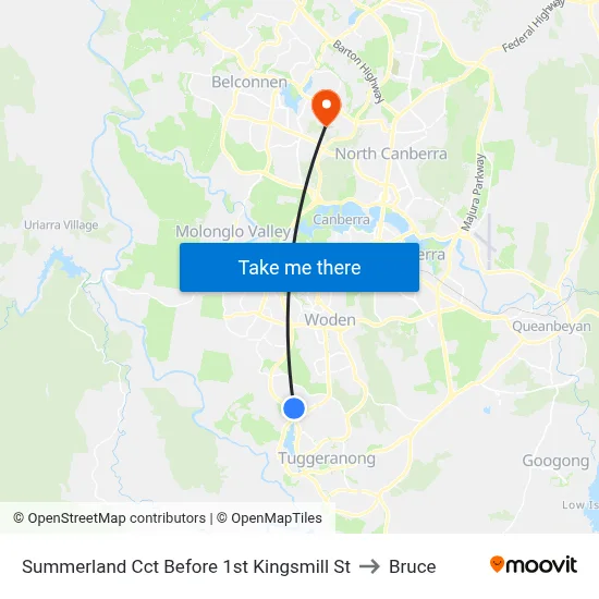 Summerland Cct Before 1st Kingsmill St to Bruce map