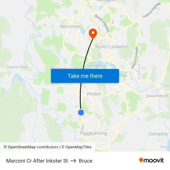 Marconi Cr After Inkster St to Bruce map