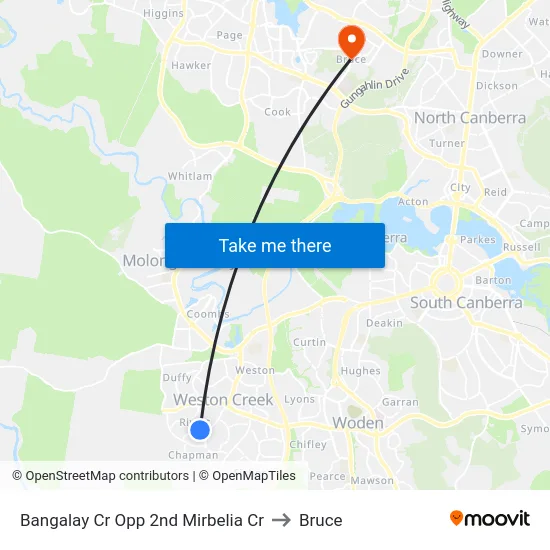 Bangalay Cr Opp 2nd Mirbelia Cr to Bruce map