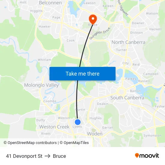 41 Devonport St to Bruce map