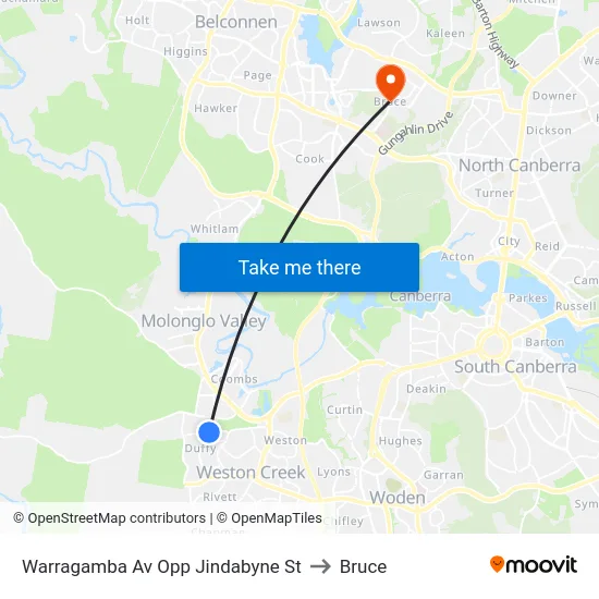 Warragamba Av Opp Jindabyne St to Bruce map