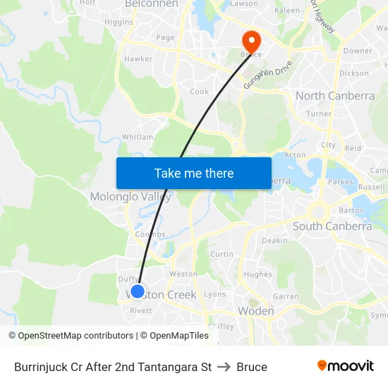 Burrinjuck Cr After 2nd Tantangara St to Bruce map