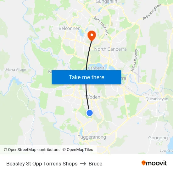 Beasley St Opp Torrens Shops to Bruce map