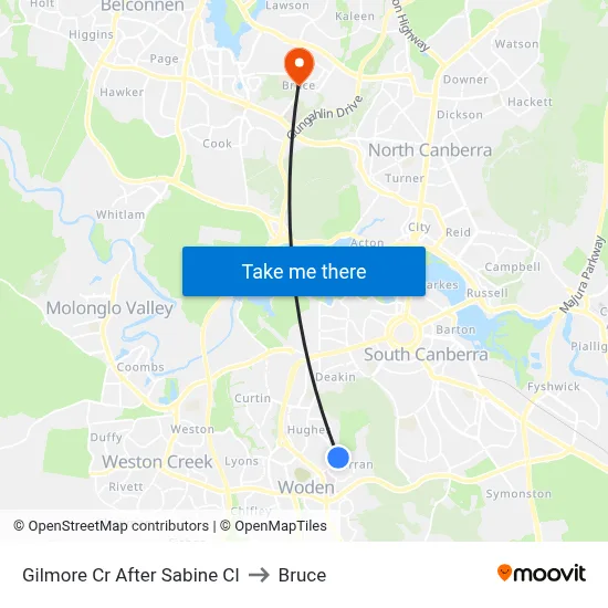 Gilmore Cr After Sabine Cl to Bruce map
