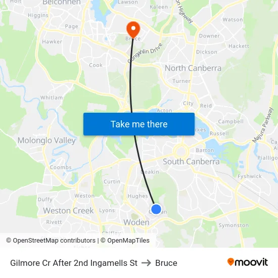 Gilmore Cr After 2nd Ingamells St to Bruce map