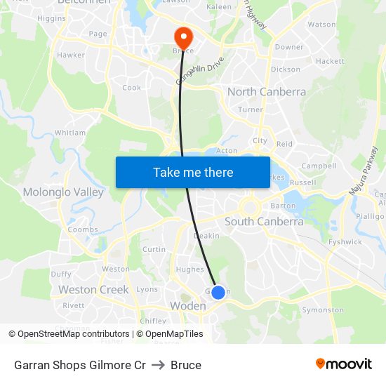 Garran Shops Gilmore Cr to Bruce map