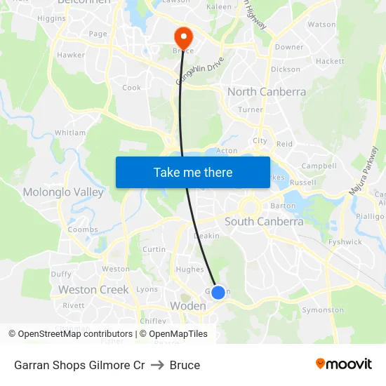 Garran Shops Gilmore Cr to Bruce map