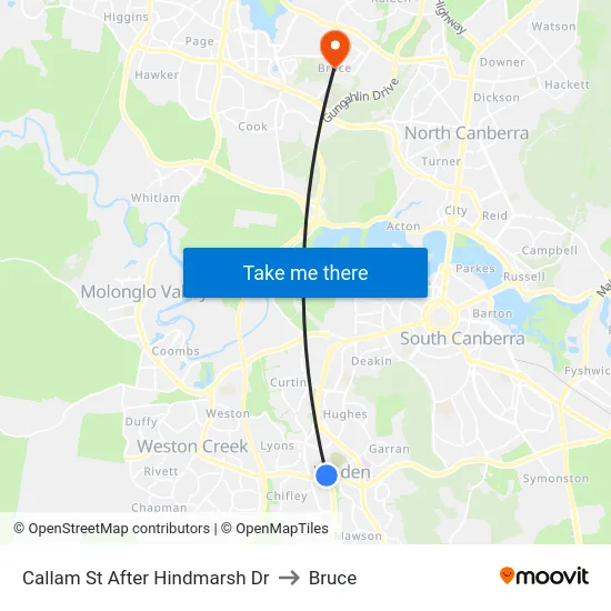 Callam St After Hindmarsh Dr to Bruce map