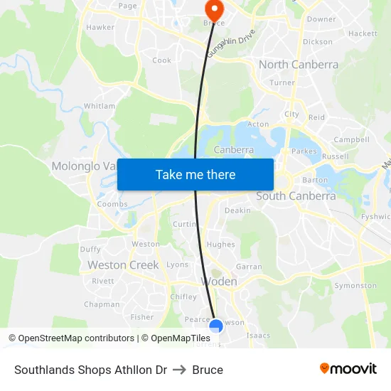 Southlands Shops Athllon Dr to Bruce map