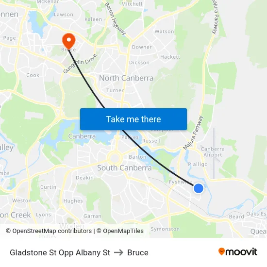 Gladstone St Opp Albany St to Bruce map