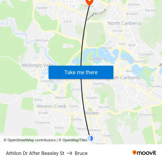 Athllon Dr After Beasley St to Bruce map