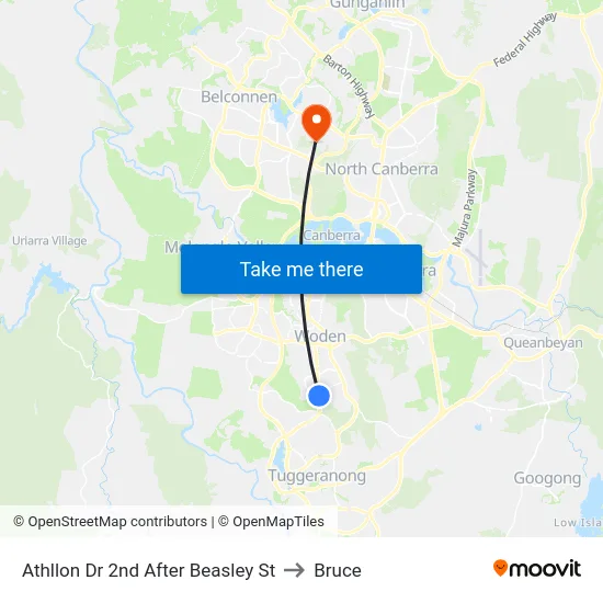 Athllon Dr 2nd After Beasley St to Bruce map