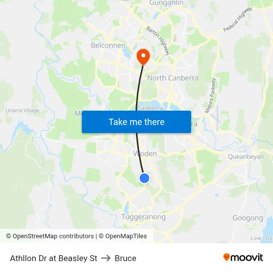 Athllon Dr at Beasley St to Bruce map