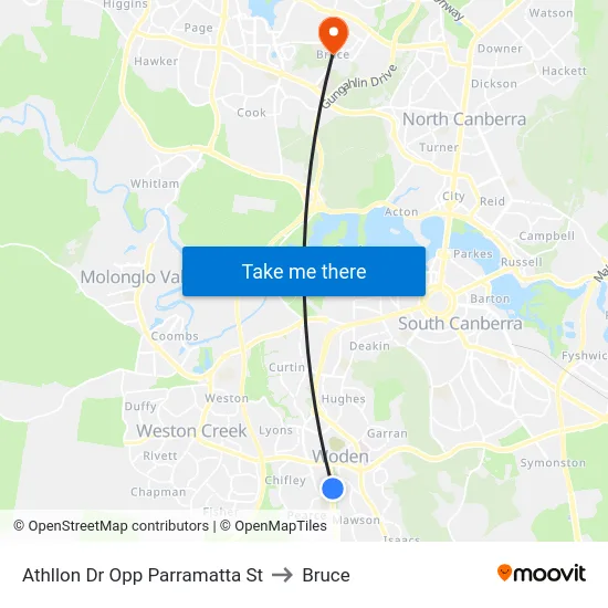 Athllon Dr Opp Parramatta St to Bruce map