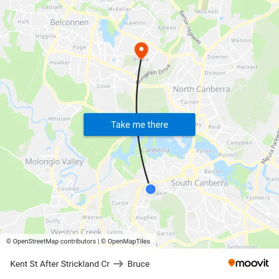 Kent St After Strickland Cr to Bruce map