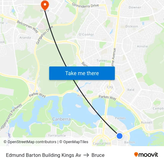 Edmund Barton Building Kings Av to Bruce map