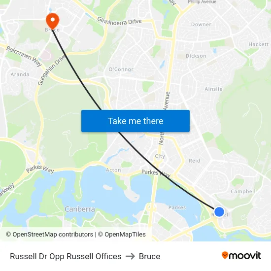 Russell Dr Opp Russell Offices to Bruce map