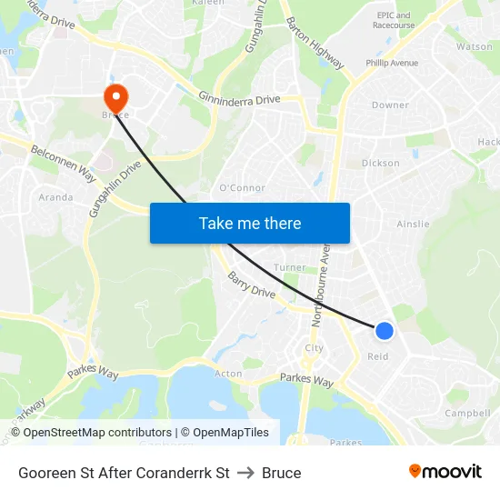 Gooreen St After Coranderrk St to Bruce map