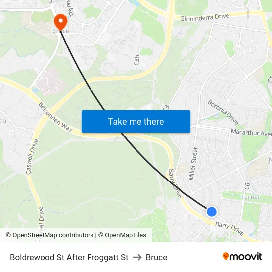 Boldrewood St After Froggatt St to Bruce map