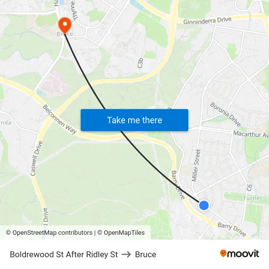 Boldrewood St After Ridley St to Bruce map