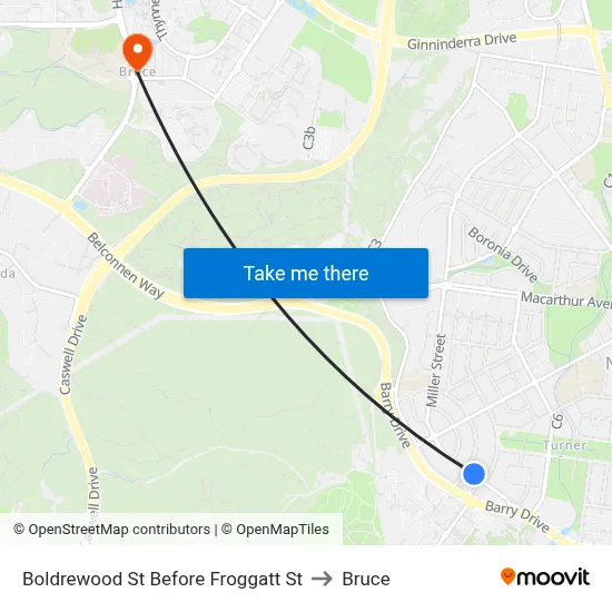 Boldrewood St Before Froggatt St to Bruce map