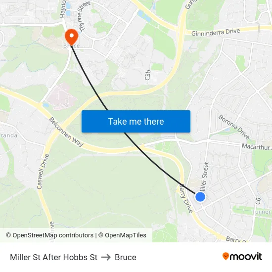 Miller St After Hobbs St to Bruce map