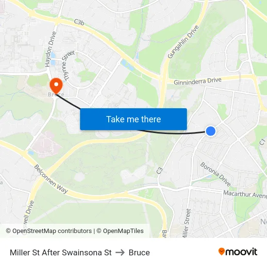 Miller St After Swainsona St to Bruce map