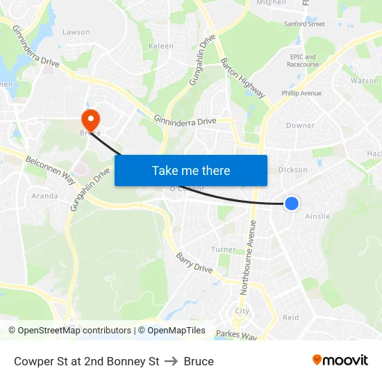 Cowper St at 2nd Bonney St to Bruce map