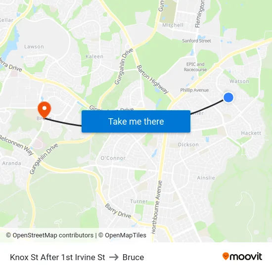 Knox St After 1st Irvine St to Bruce map