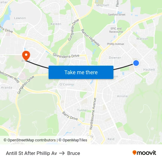 Antill St After Phillip Av to Bruce map