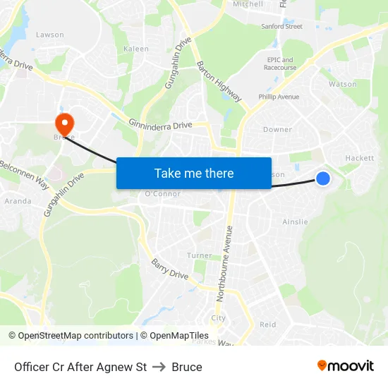 Officer Cr After Agnew St to Bruce map