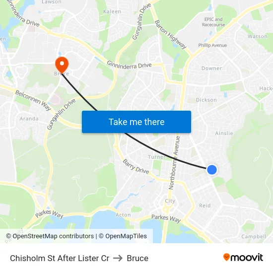 Chisholm St After Lister Cr to Bruce map