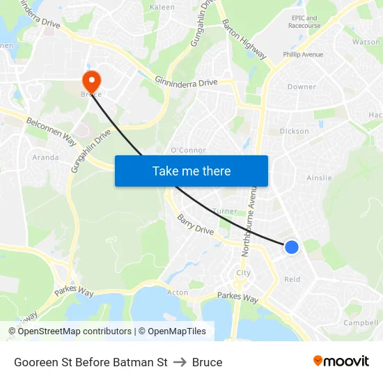 Gooreen St Before Batman St to Bruce map