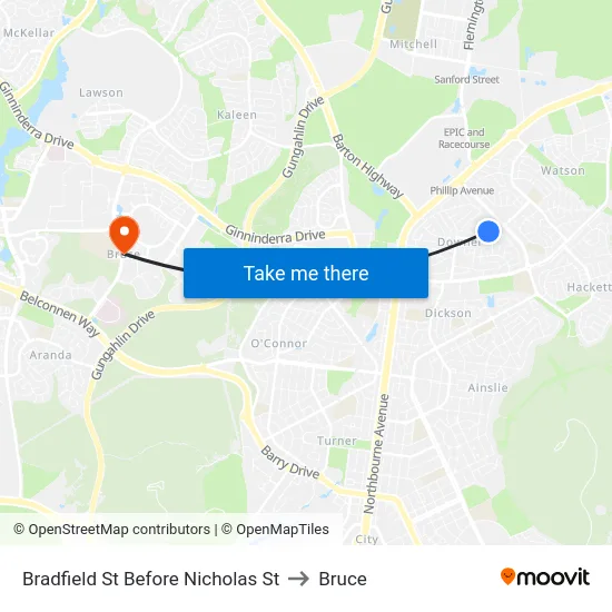 Bradfield St Before Nicholas St to Bruce map