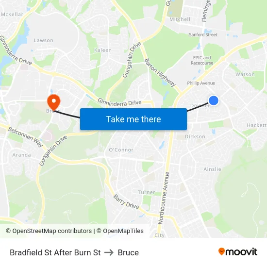 Bradfield St After Burn St to Bruce map