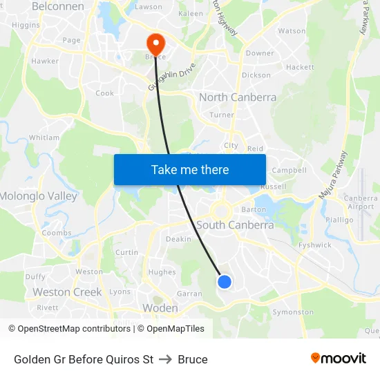 Golden Gr Before Quiros St to Bruce map