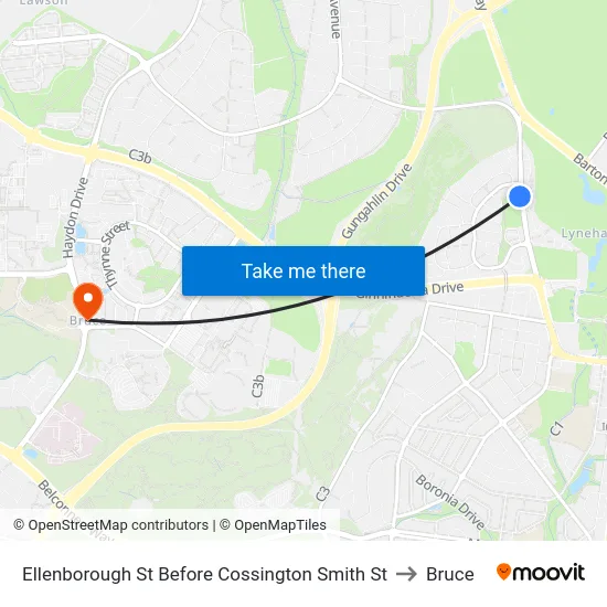 Ellenborough St Before Cossington Smith St to Bruce map