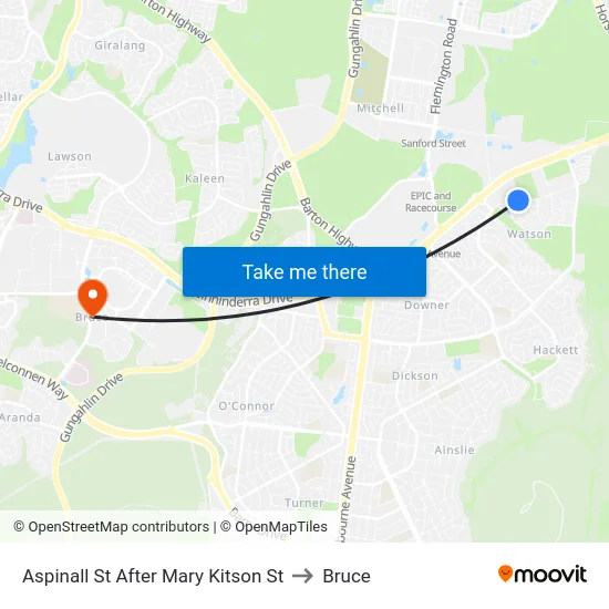 Aspinall St After Mary Kitson St to Bruce map